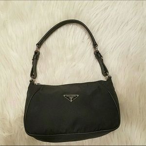 Prada Nero nylon and saffiano leather mini